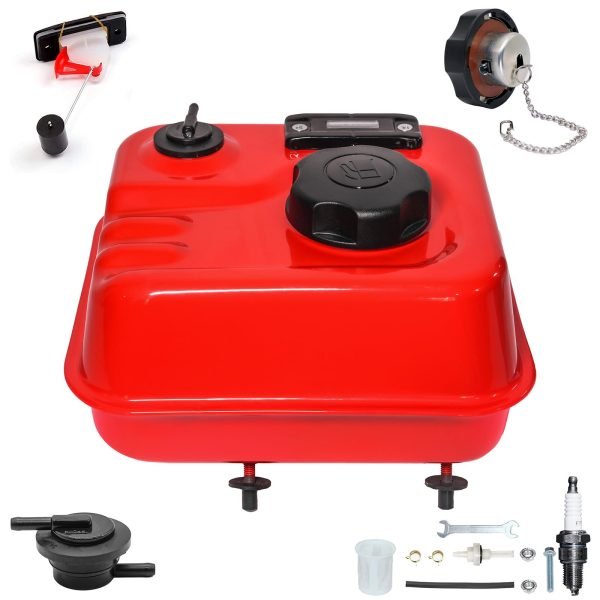 Fuel Gauge Gas Fuel Tank w/ Roll Over Valve for Predator 212 6.5HP 60363 Hemi Engine, For Coleman B200 B200R CT200U BT200X CT200UEX Mini Bike (Red) - Image 7