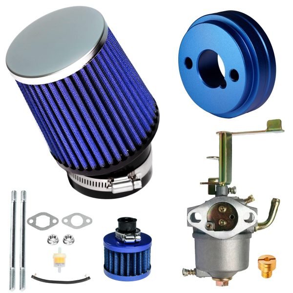 Performance Carburetor Carb Air Filter Adapter Kit for FRP GMB100 Coleman CT100U CC100X 98cc, Predator 79cc 3HP Engine, Massimo MB100 79cc Mini Bike, SK100 CK100 Go Kart, Blue - Image 7