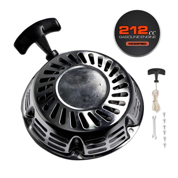 Pull Start Recoil Starter Assembly for Predator 212 Coleman B200R CT200U 200cc Mini Bike, KT196 Go Kart Pull Cord Start Honda 6.5HP GX160 196 Hisun Engine,Obsidian Black, Upgraded Handle - Image 8