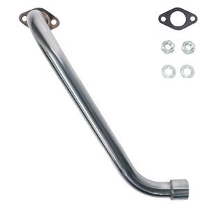 Left Tilt long pipe for Coleman CT100U CC100X 98cc, For FRP GMB100 Mini Bike Predator 79cc 3HP Engine, Massimo MB100 79cc Mini Bike, 154F 3.0 hp Engine Parts (w/Thread)