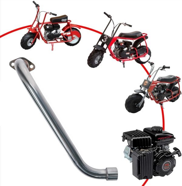 Left Tilt long pipe for Coleman CT100U CC100X 98cc, For FRP GMB100 Mini Bike Predator 79cc 3HP Engine, Massimo MB100 79cc Mini Bike, 154F 3.0 hp Engine Parts (w/Thread) - Image 2