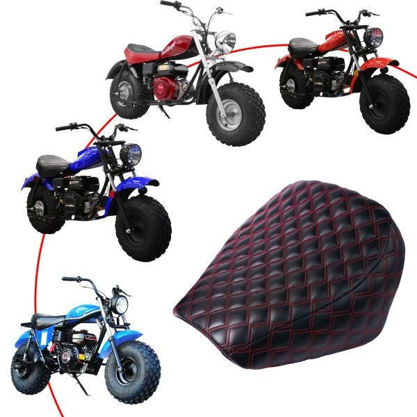 Red Retro Design Mini bike Seat for Massimo TrailMaster Hurricane MB200 MB200-2, for Baja Warrior WR65, Mini Baja, Baja heat Carbon 6.5 196cc HT65 MB165 Trail bike Cushion Replacement parts - Image 2