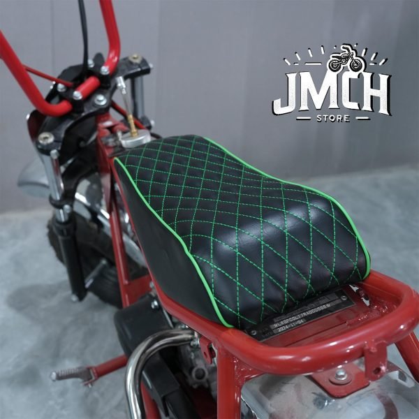 Green Diamond Stitch Retro Seat Cover for Coleman CC100X Mini Bike 98cc, Baja DB30 Hisun 100CC Kids Trail Bike Cushion Replacement Parts - Image 2