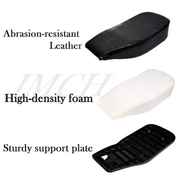 Black Crocodile-Texture 17'' Seat for Coleman BT200X Mini bike 196cc, Hisun 200-7 for Viper 200cc Trail bike Cushion Replacement parts - Image 2